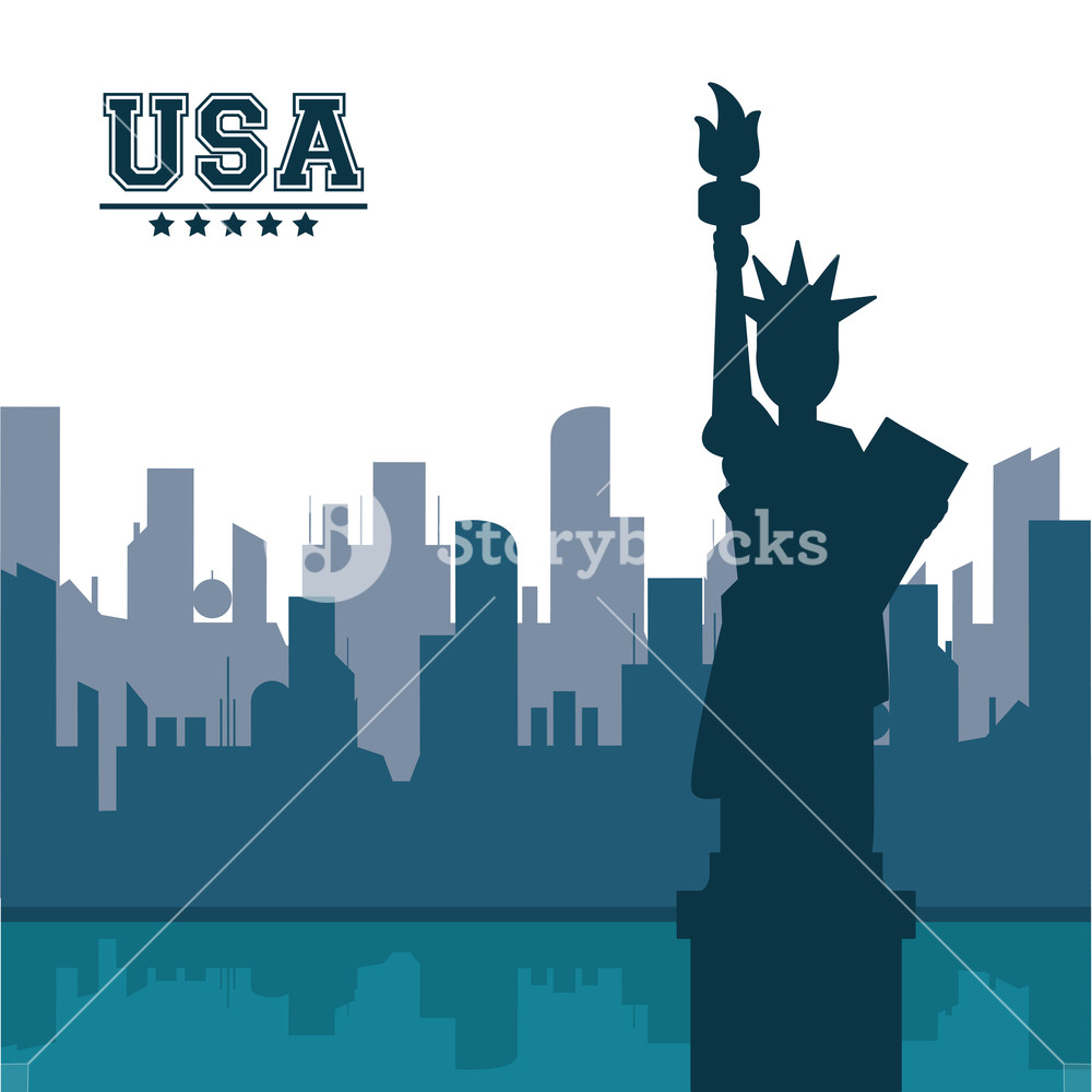 1000x1000 Statue Of Liberty United States Usa New York City Vector