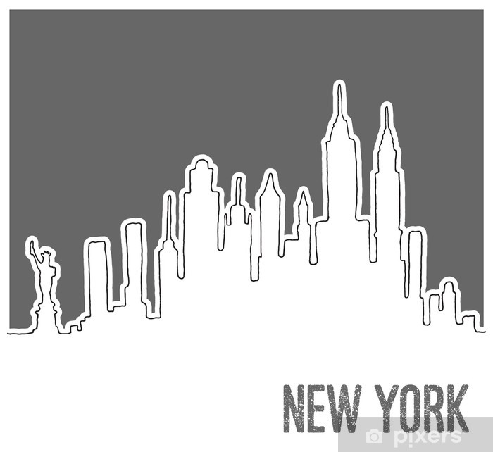 700x642 Cute Hand Drawn Skyline Of New York City, Vector Doodle Style