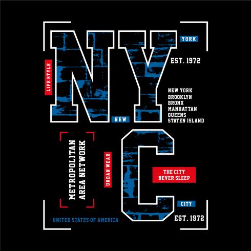 Typography Design New York City T Shirt Graphic 490x490 Typography Design New York City T Shirt Graphic