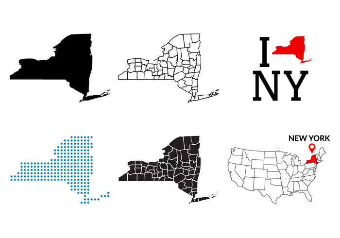 New York Map Vector 700x490 New York Map Vector