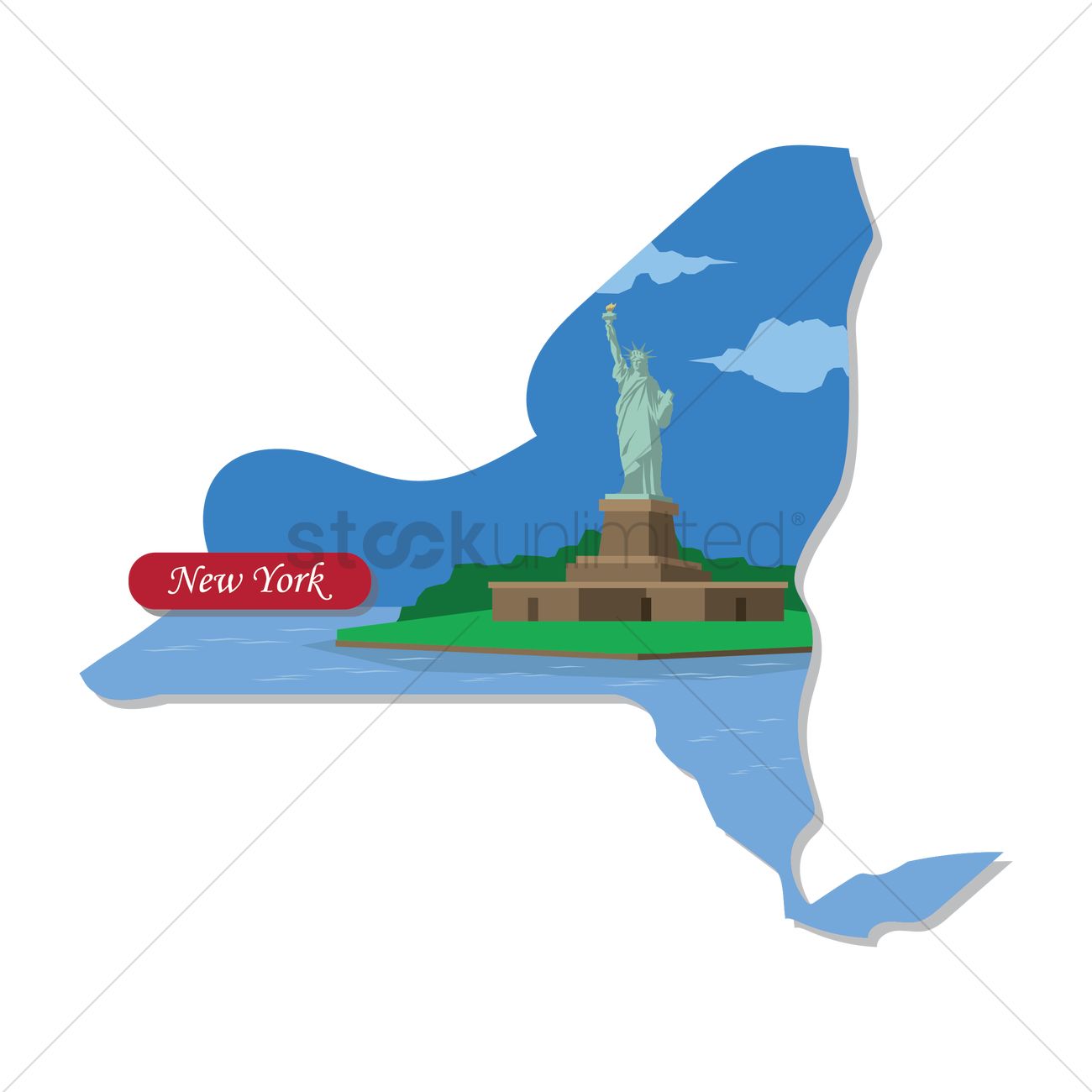 New York State Map Vector Image 1300x1300 New York State Map Vector Image