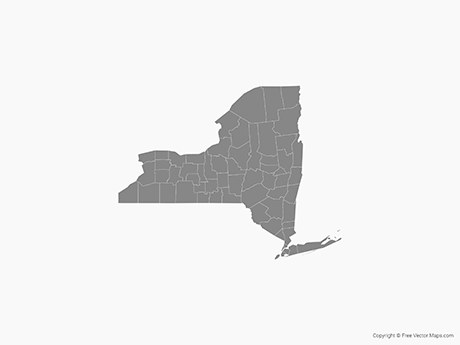 Vector Map Of New York With Counties 460x345 Vector Map Of New York With Counties