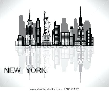 450x380 New York Skyline Silhouette Printable