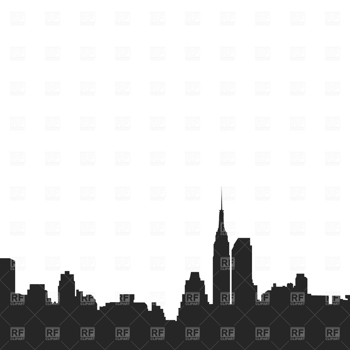 1200x1200 New York Downtown Silhouette Vector Image Of Architecture