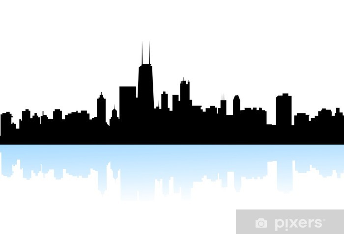 700x477 Newyork Skyline Silhouette Vector Wall Mural