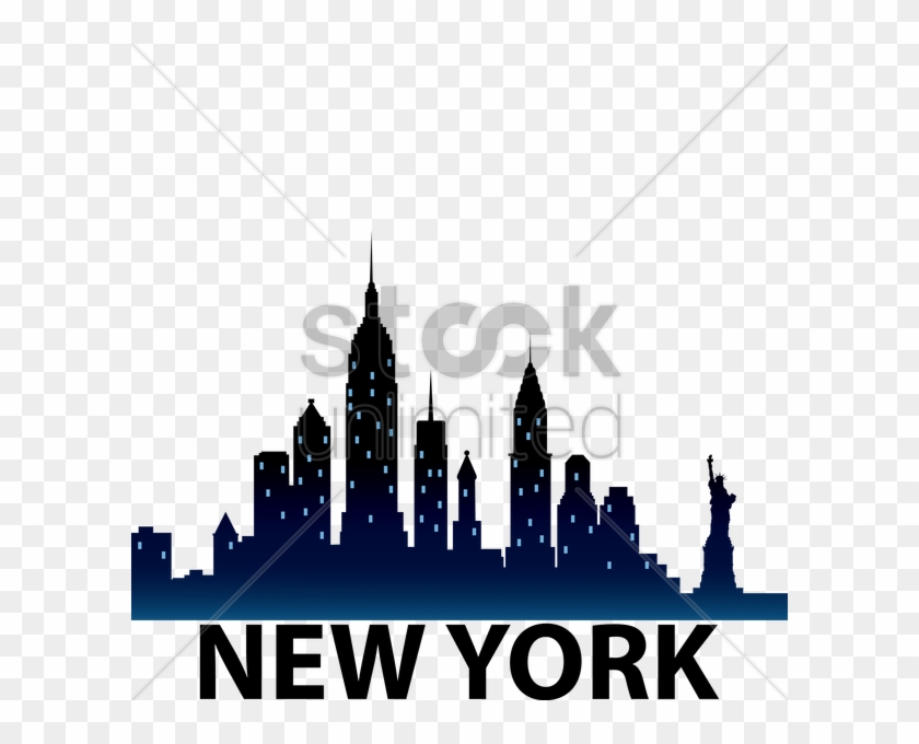 840x680 New York City Skyline Silhouette Vector Graphic