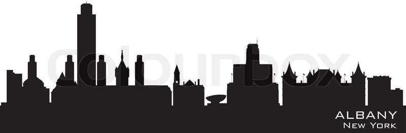 800x262 Albany New York Skyline Detailed Stock Vector Colourbox
