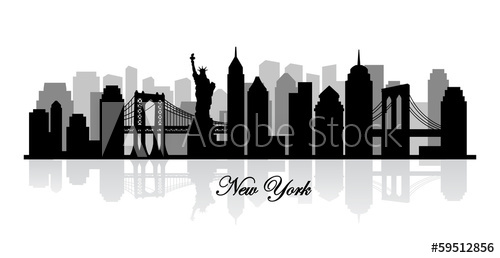 500x258 Vector New York Skyline Silhouette