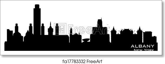 560x219 Free Art Print Of Albany New York City Skyline Vector Silhouette