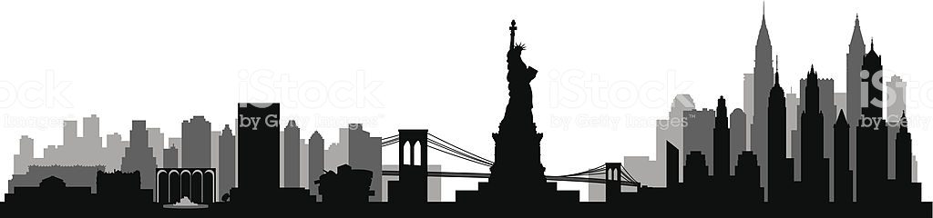 1024x240 Huge Collection Of 'nyc Silhouette Vector' Download More Than