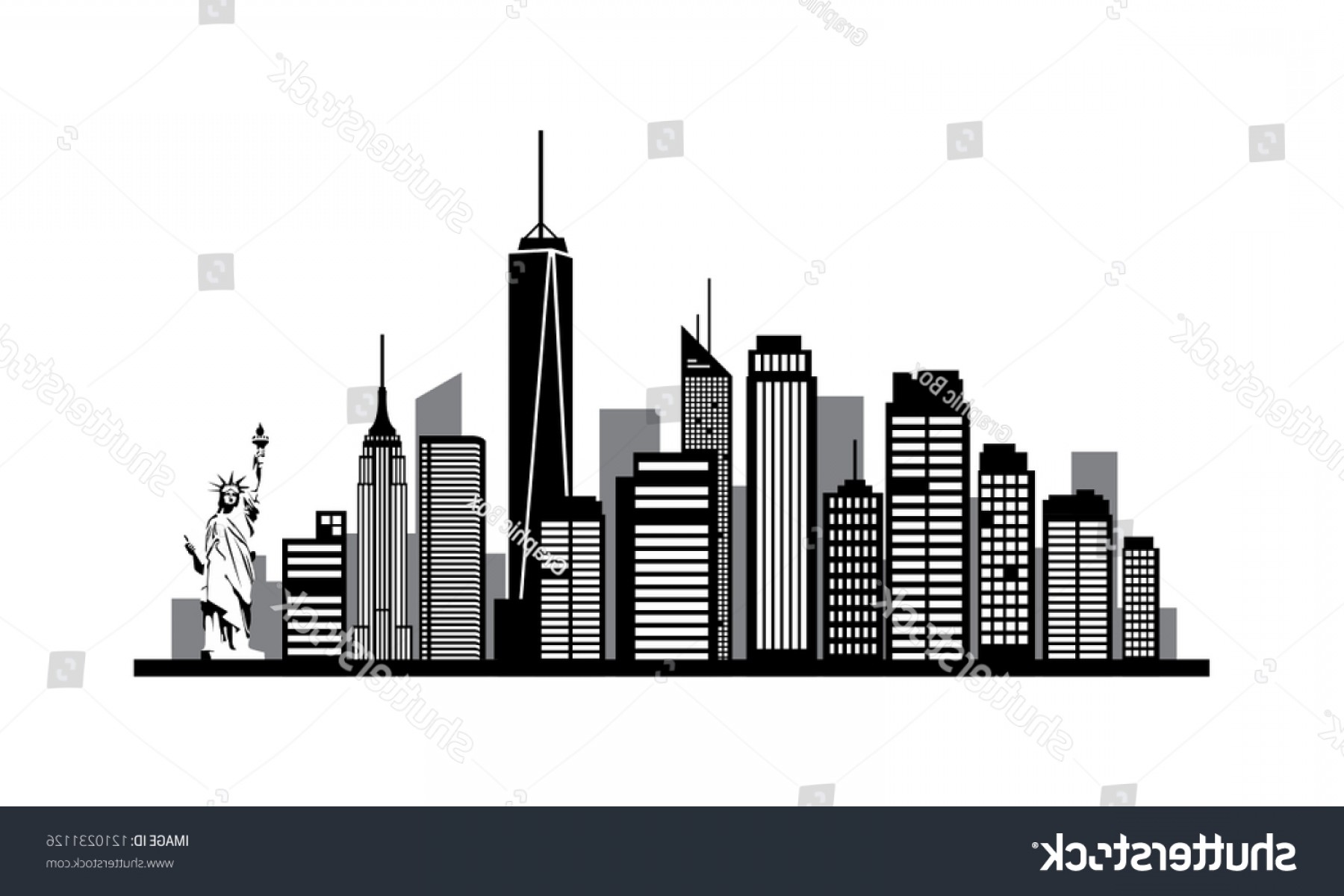 1800x1200 New York City Silhouette Vector Wallkeeper