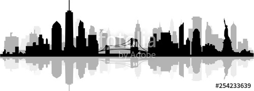 New York Skyline Silhouette Vector at Vectorified.com | Collection of ...