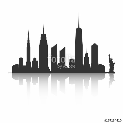 New York Skyline Silhouette Vector at Vectorified.com | Collection of ...