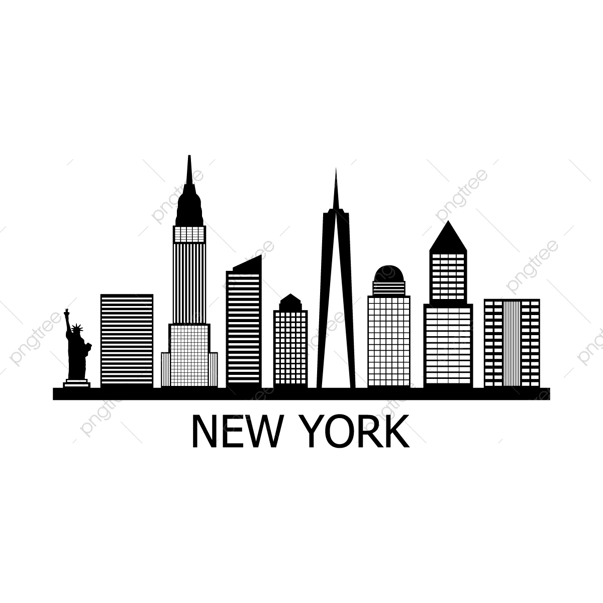 1200x1200 New York Skyline, Flat, Modern, Design Png And Vector