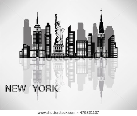 450x380 New York Skyline Silhouette Printable