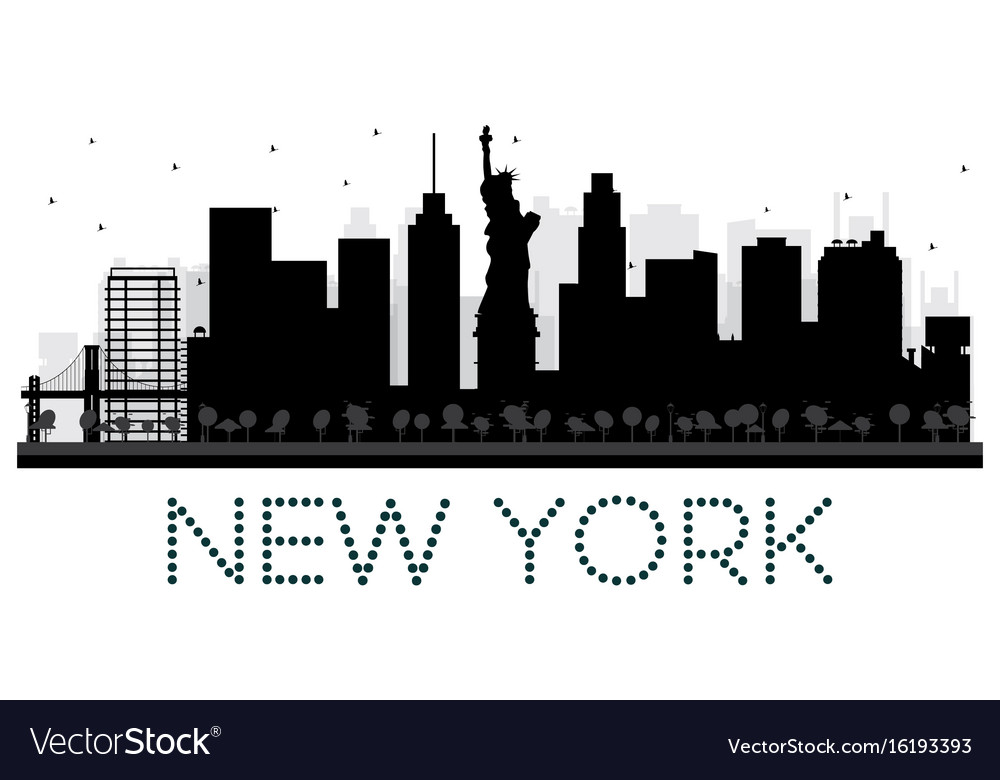 1000x780 New York Skyline Silhouette White
