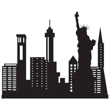 450x450 Vector Illustration Of City Skyline Night Black City Silhouette