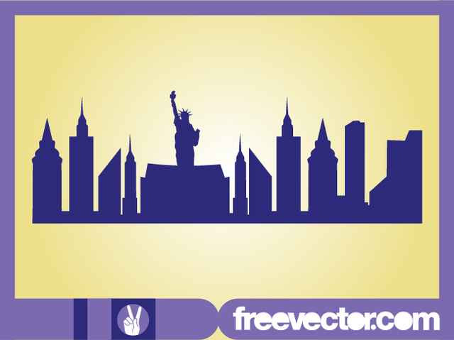640x479 Free Vectors New York Skyline Silhouette Free Vector
