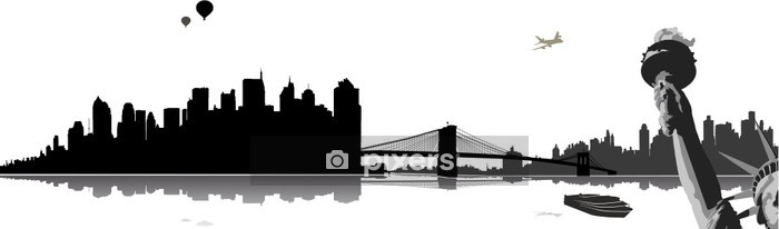 New York Skyline Vector Wall Decal 700x206 New York Skyline Vector Wall Decal