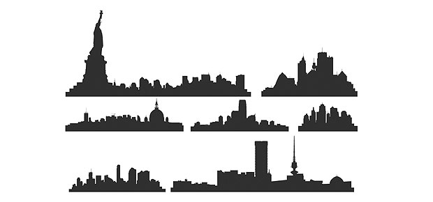 620x290 Vector City Skyline Clip Art Images