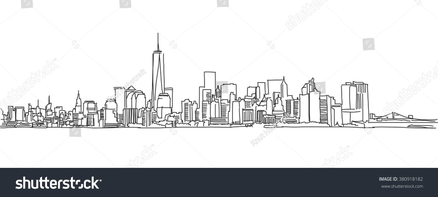 1500x676 Skylines Drawing For Kids And Adults