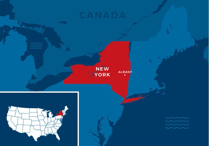 700x490 New York State Map Free Vector