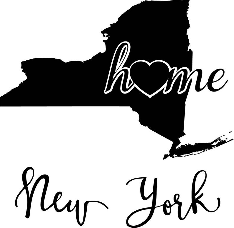 794x775 New York State Map Digital Png Vector Etsy