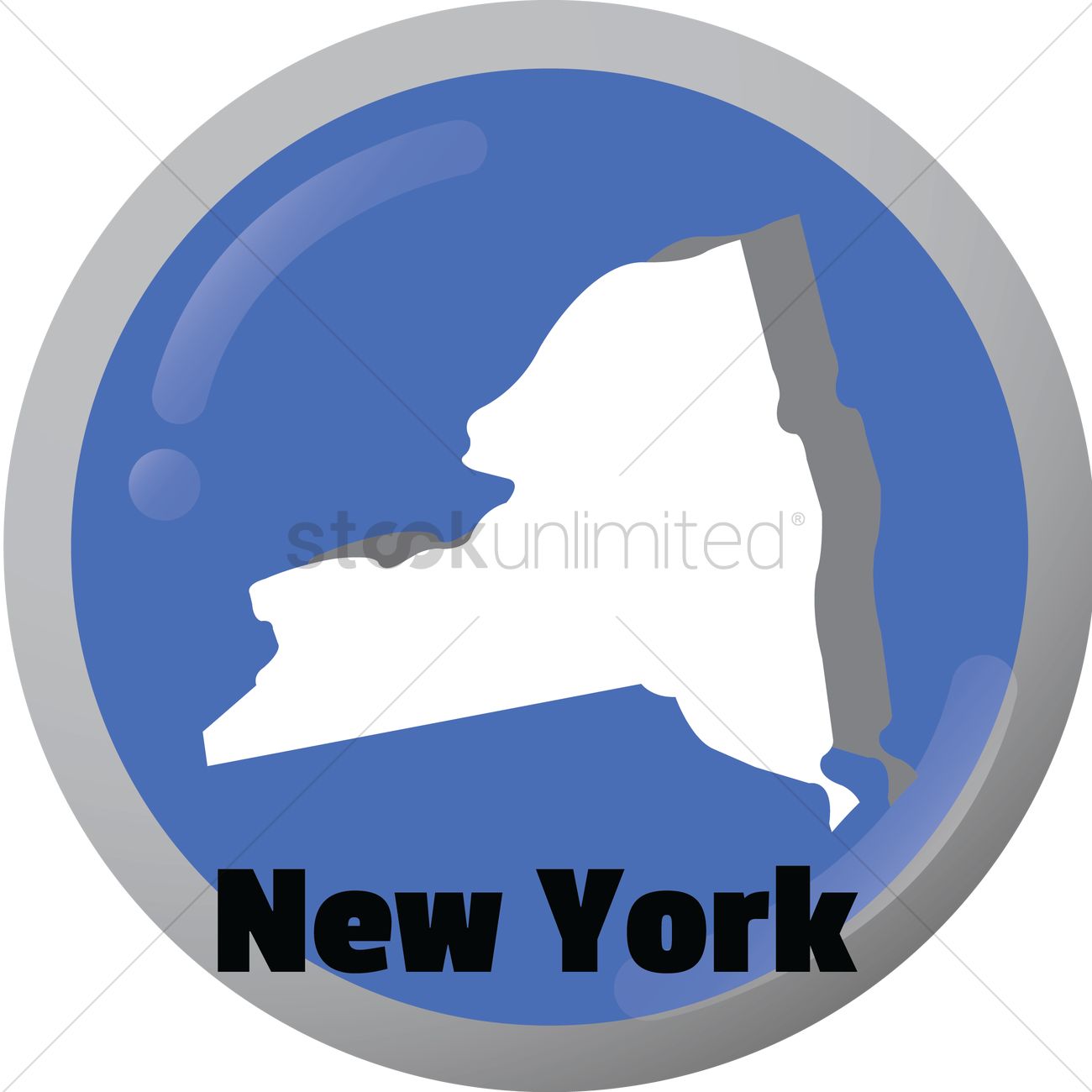1300x1300 New York State Map Vector Image