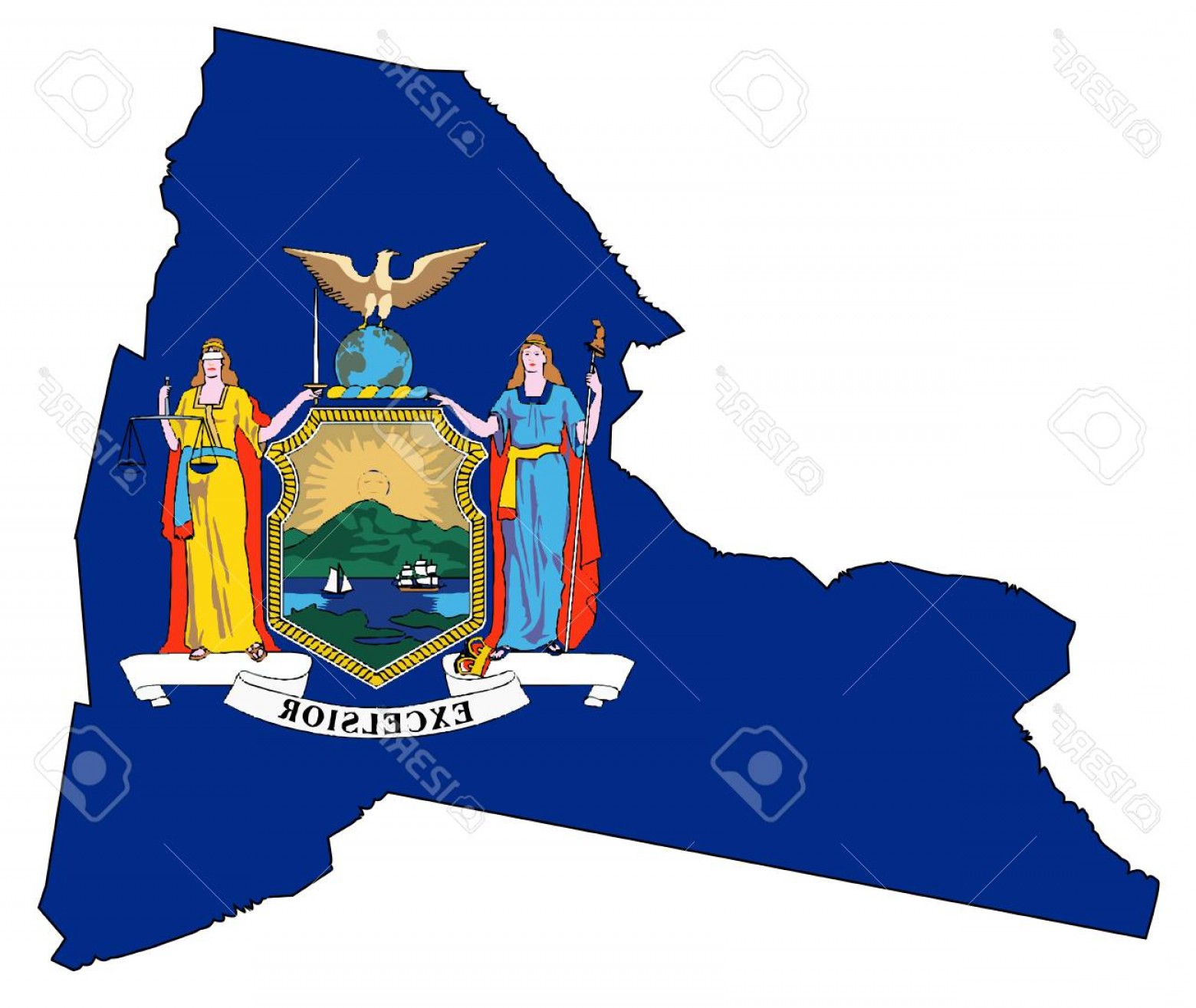 1560x1315 Photostock Vector State Map Outline Of New York With Flag Insert