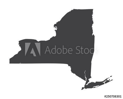 500x401 Vector New York State Map Silhouette Isolated Vector Illustration