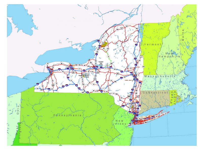 800x600 Free Vector Map State New York Us Adobe Illustrator And Pdf Download