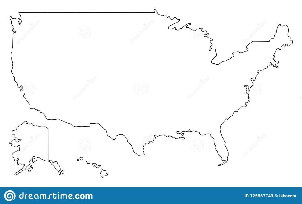 Printable United States America Map Outline Vector Illustartion 970x657 Printable United States America Map Outline Vector Illustartion