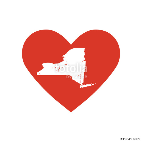 State Of New York Vector Map Silhouette In A Heart Shape Outline 500x500 State Of New York Vector Map Silhouette In A Heart Shape Outline
