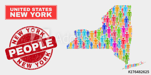 Demographic New York State Map Abstraction People Bright Mosaic 500x248 Demographic New York State Map Abstraction People Bright Mosaic