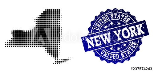 Geographic Composition Of Dot Map Of New York State And Blue 500x234 Geographic Composition Of Dot Map Of New York State And Blue