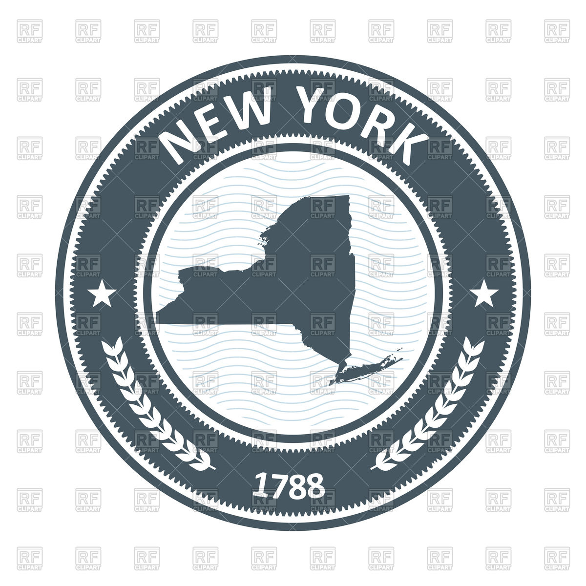 New York Stamp With State Map Silhouette Vector Image Of Icons 1200x1200 New York Stamp With State Map Silhouette Vector Image Of Icons