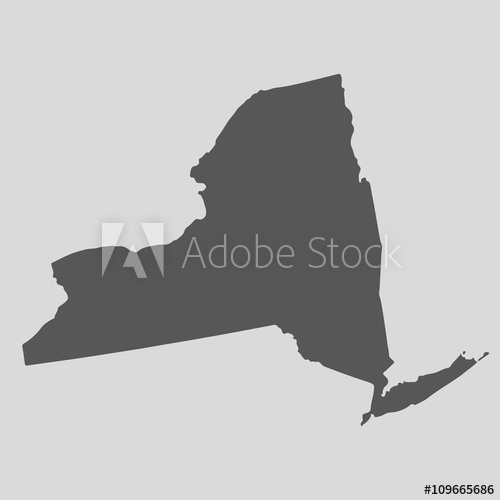 Black Map State New York 500x500 Black Map State New York