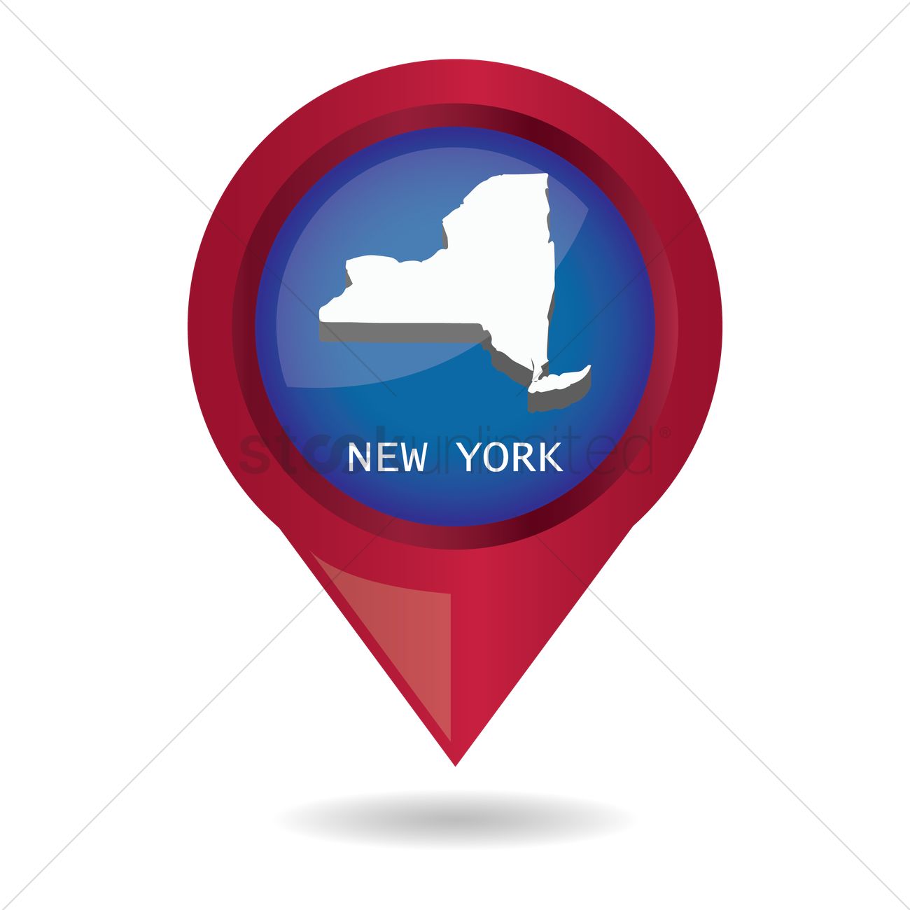 1300x1300 Map Pointer With New York State Vector Image