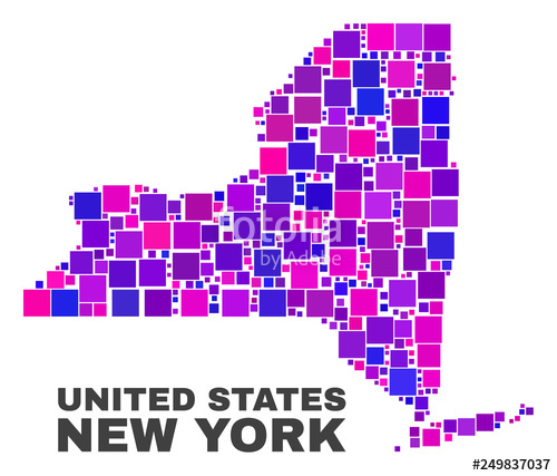 500x427 Mosaic New York State Map Isolated On A White Background Vector
