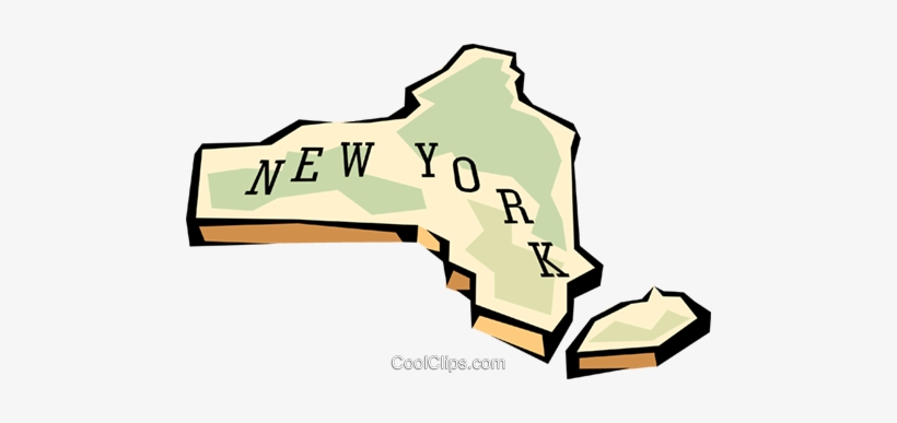 820x387 New York State Map Royalty Free Vector Clip Art Illustration