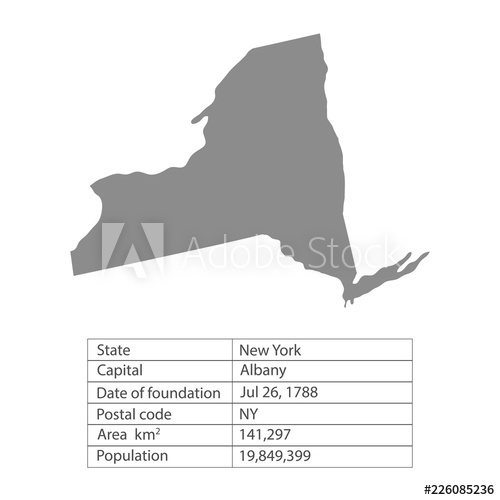 500x500 New York States Of America Territory On White Background