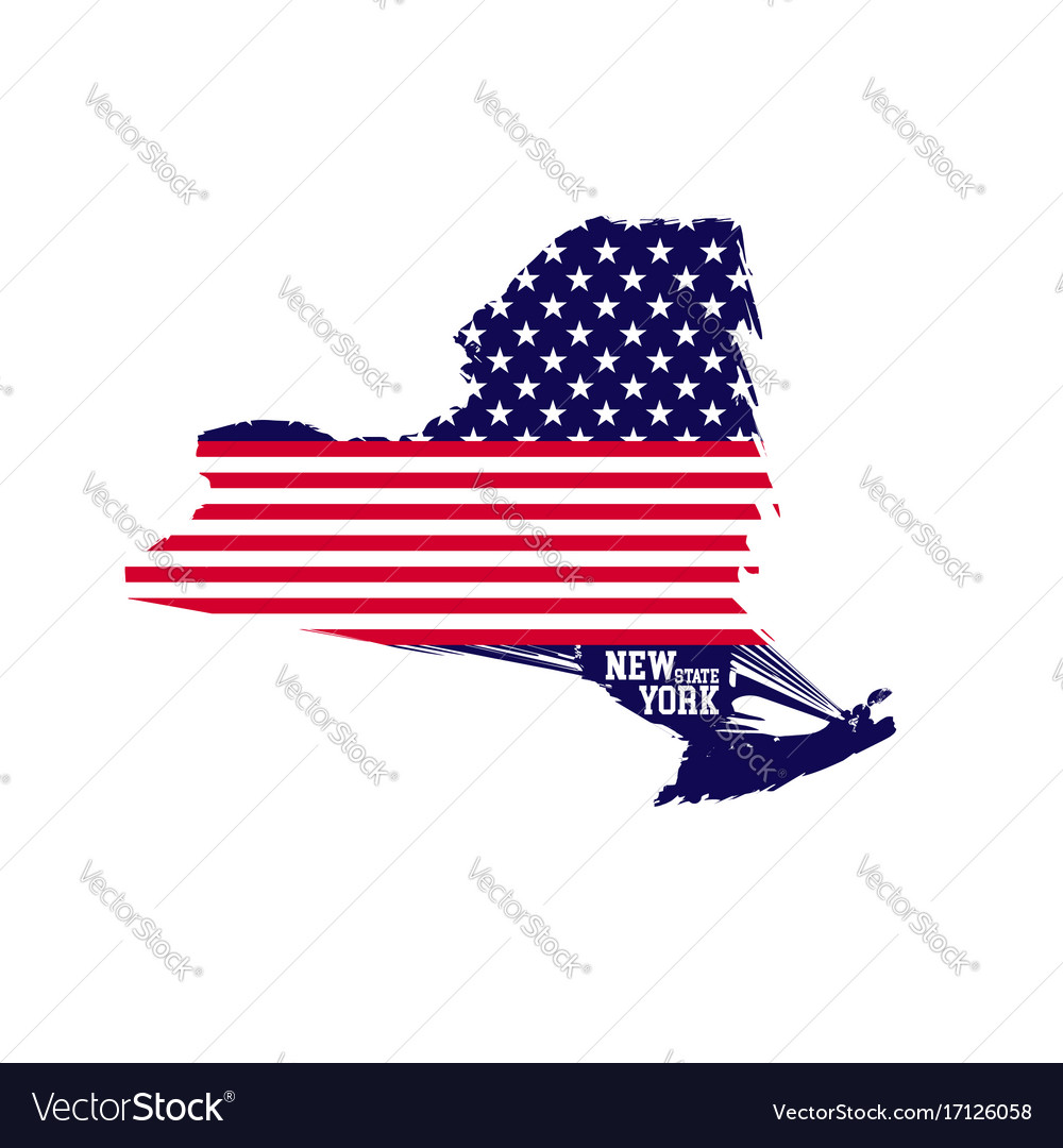 1000x1080 Us Map New York State Map Contains Usa Flag Colors Vector Image