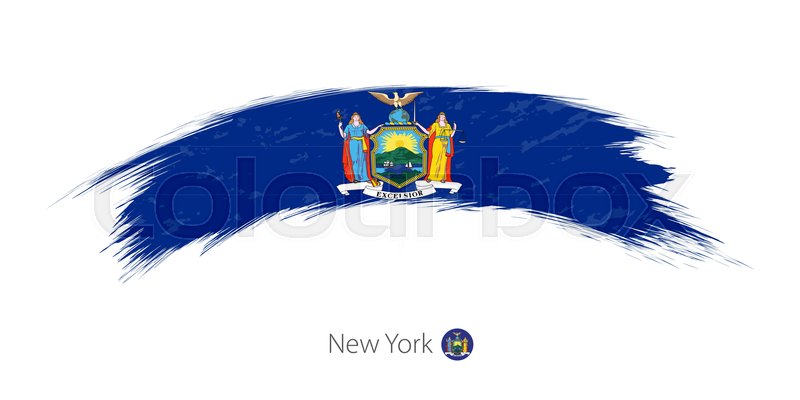 800x400 Flag Of New York State In Rounded Stock Vector Colourbox