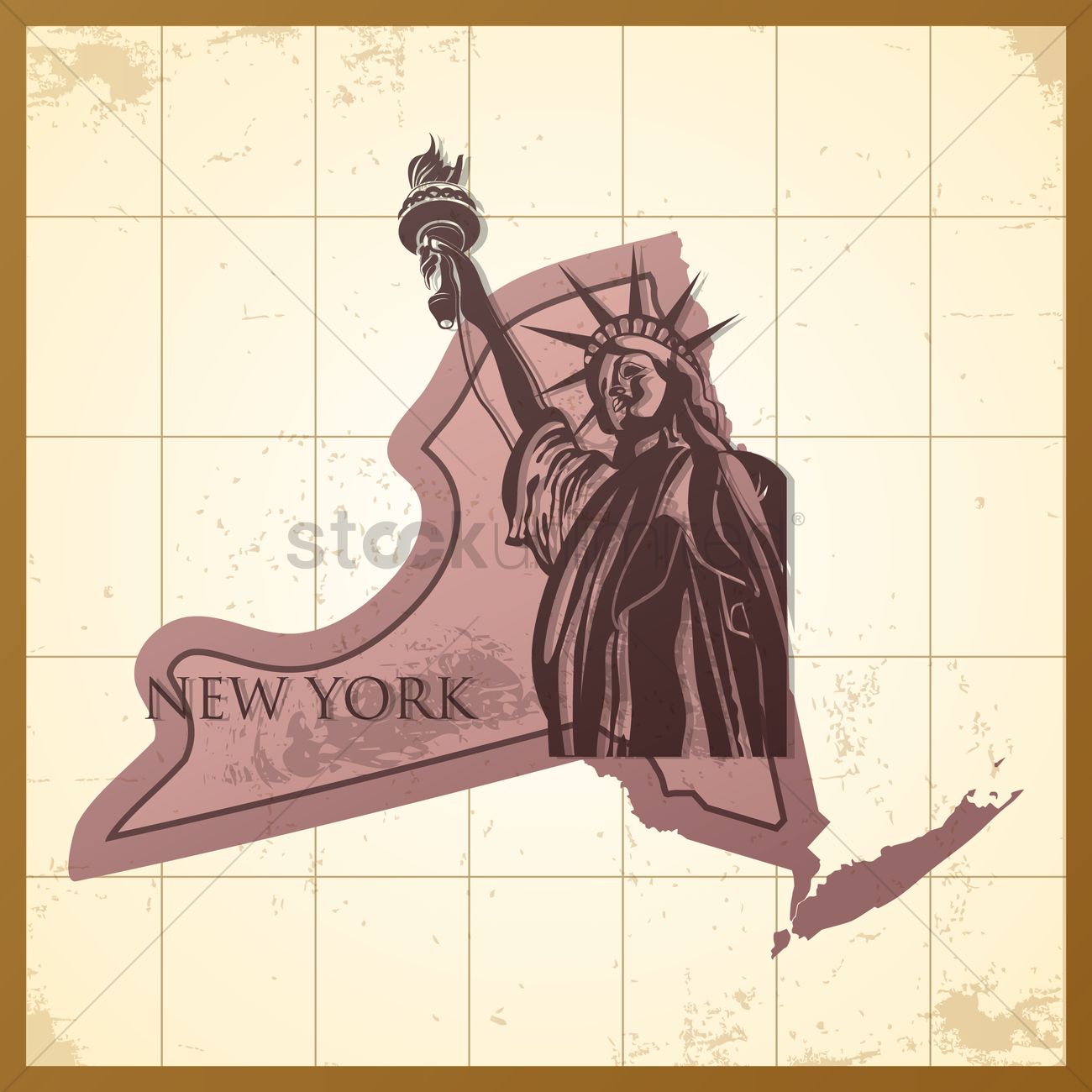 1300x1300 Map Of New York State Vector Image
