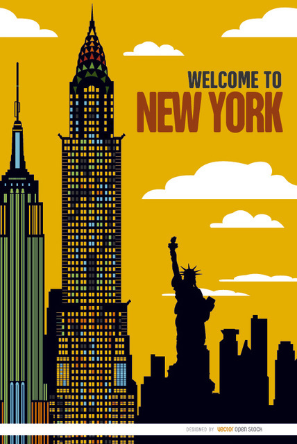 New York Buildings Sunset Background Free Vector 428x640 New York Buildings Sunset Background Free Vector