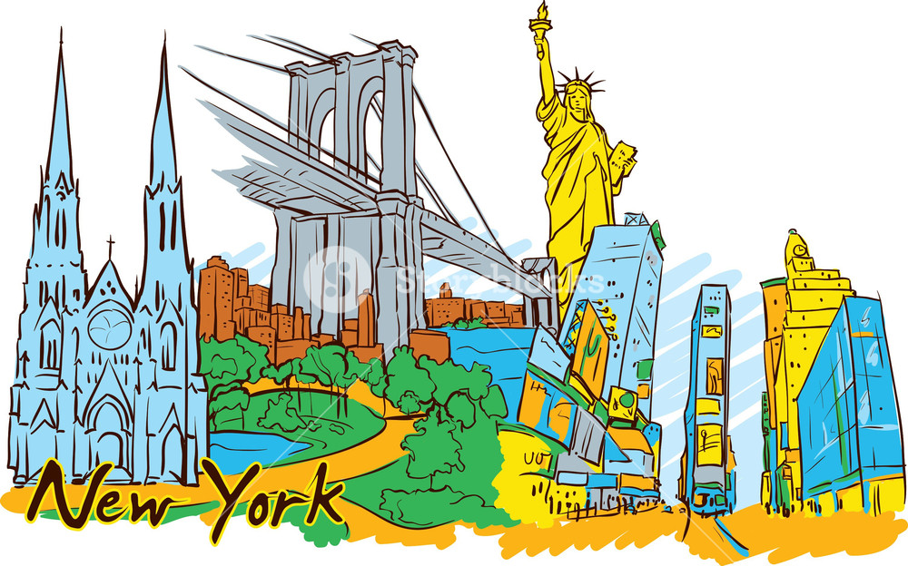 New York Vector Doodle Royalty Free Stock Image 1000x624 New York Vector Doodle Royalty Free Stock Image