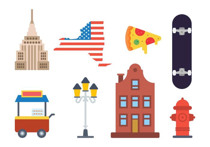 Flat New York Vectors 700x490 Flat New York Vectors