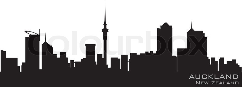 800x287 Auckland, New Zealand Detailed Vector Stock Vector Colourbox