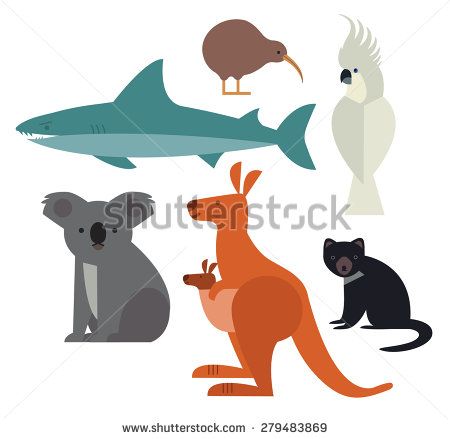 450x439 Fauna Of Australia And New Zealand Vector Illustration Of Animal
