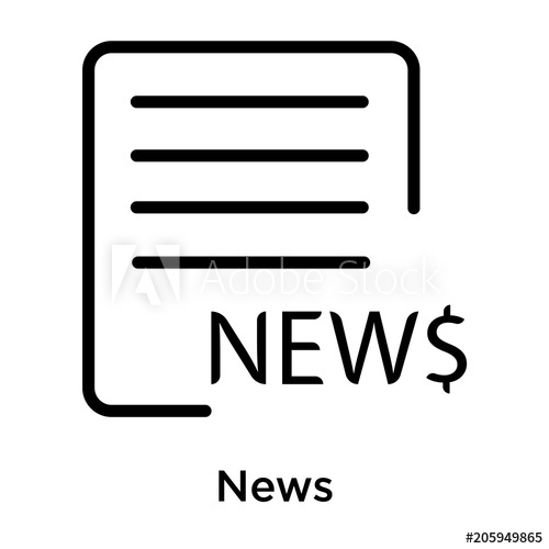 500x500 News Icon Vector Sign And Symbol Isolated On White Background